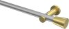 10194611-XX3338 Gardinenstange Metall 20 mm Ø PLATON - Sitra Silbergrau / Messing-Optik (ohne Ringe)