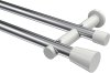 10194612-XX1232 Gardinenstange Metall 20 mm Ø 2-läufig PLATON - Sitra Chrom / Weiß (ohne Ringe)