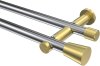 10194612-XX1238 Gardinenstange Metall 20 mm Ø 2-läufig PLATON - Sitra Chrom / Messing-Optik (ohne Ringe)