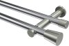 10194612-XX1239 Gardinenstange Metall 20 mm Ø 2-läufig PLATON - Sitra Chrom / Edelstahl-Optik (ohne Ringe)