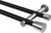 10194612-XX2912 Gardinenstange Metall 20 mm Ø 2-läufig PLATON - Sitra Schwarz / Chrom (ohne Ringe)