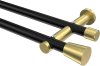 10194612-XX2938 Gardinenstange Metall 20 mm Ø 2-läufig PLATON - Sitra Schwarz / Messing-Optik (ohne Ringe)