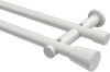 10194612-1032 Gardinenstange Metall 20 mm Ø 2-läufig PLATON - Sitra Weiß (ohne Ringe)