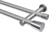 10194612-XX3312 Gardinenstange Metall 20 mm Ø 2-läufig PLATON - Sitra Silbergrau / Chrom (ohne Ringe)
