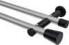 10194612-XX3329 Gardinenstange Metall 20 mm Ø 2-läufig PLATON - Sitra Silbergrau / Schwarz (ohne Ringe)