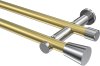 10194612-XX3812 Gardinenstange Metall 20 mm Ø 2-läufig PLATON - Sitra Messing-Optik / Chrom (ohne Ringe)