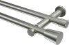 10194612-XX39 Gardinenstange Edelstahl-Optik 20 mm Ø 2-läufig PLATON - Sitra (ohne Ringe)
