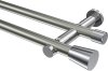 10194612-XX3912 Gardinenstange Metall 20 mm Ø 2-läufig PLATON - Sitra Edelstahl-Optik / Chrom (ohne Ringe)