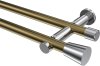10194612-XX9512 Gardinenstange Metall 20 mm Ø 2-läufig PLATON - Sitra Messing Antik / Chrom (ohne Ringe)