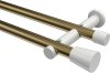 10194612-XX9532 Gardinenstange Metall 20 mm Ø 2-läufig PLATON - Sitra Messing Antik / Weiß (ohne Ringe)