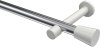 10194625-XX1232 Gardinenstange Metall 20 mm Ø PRESTIGE - Sitra Chrom / Weiß (ohne Ringe)