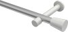 10194625-XX3332 Gardinenstange Metall 20 mm Ø PRESTIGE - Sitra Silbergrau / Weiß (ohne Ringe)