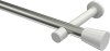 10194625-XX3932 Gardinenstange Metall 20 mm Ø PRESTIGE - Sitra Edelstahl-Optik / Weiß (ohne Ringe)