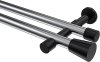 10194626-101229 Gardinenstange Metall 20 mm Ø 2-läufig PRESTIGE - Sitra Chrom / Schwarz (ohne Ringe)