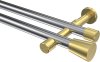 10194626-XX1238 Gardinenstange Metall 20 mm Ø 2-läufig PRESTIGE - Sitra Chrom / Messing-Optik (ohne Ringe)