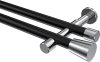 10194626-XX2912 Gardinenstange Metall 20 mm Ø 2-läufig PRESTIGE - Sitra Schwarz / Chrom (ohne Ringe)