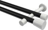 10194626-102932 Gardinenstange Metall 20 mm Ø 2-läufig PRESTIGE - Sitra Schwarz / Weiß (ohne Ringe)