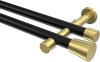 10194626-XX2938 Gardinenstange Metall 20 mm Ø 2-läufig PRESTIGE - Sitra Schwarz / Messing-Optik (ohne Ringe)