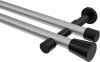 10194626-XX3329 Gardinenstange Metall 20 mm Ø 2-läufig PRESTIGE - Sitra Silbergrau / Schwarz (ohne Ringe)