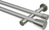 10194626-XX3339 Gardinenstange Metall 20 mm Ø 2-läufig PRESTIGE - Sitra Silbergrau / Edelstahl-Optik (ohne Ringe)
