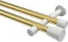 10194626-XX3832 Gardinenstange Metall 20 mm Ø 2-läufig PRESTIGE - Sitra Messing-Optik / Weiß (ohne Ringe)