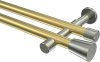 10194626-XX3839 Gardinenstange Messing-Optik / Edelstahl-Optik 20 mm Ø 2-läufig PRESTIGE - Sitra (ohne Ringe)