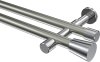 10194626-XX3912 Gardinenstange Metall 20 mm Ø 2-läufig PRESTIGE - Sitra Edelstahl-Optik / Chrom (ohne Ringe)