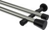 10194626-XX3929 Gardinenstange Metall 20 mm Ø 2-läufig PRESTIGE - Sitra Edelstahl-Optik / Schwarz (ohne Ringe)