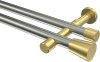 10194626-XX3938 Gardinenstange Edelstahl-Optik / Messing-Optik 20 mm Ø 2-läufig PRESTIGE - Sitra (ohne Ringe)