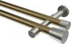 10194626-XX9539 Gardinenstange Metall 20 mm Ø 2-läufig PRESTIGE - Sitra Messing Antik / Edelstahl-Optik (ohne Ringe)