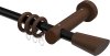 10200327-102919 Gardinenstange Metall / Holz 20 mm Ø TALENA - Bero Schwarz / Nussbaum lackiert