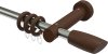 10200427-103919 Gardinenstange Metall / Holz 20 mm Ø TALENA - Etta Edelstahl-Optik / Nussbaum lackiert