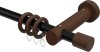 10200527-102919 Gardinenstange Metall / Holz 20 mm Ø TALENA - Feta Schwarz / Nussbaum lackiert