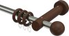 Vorschau Gardinenstange Edelstahl / Holz Nussbaum lackiert 20 mm Ø TALENA - Luina