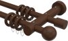 10201328-1019 Gardinenstange Holz 20 mm Ø 2-läufig TALENA - Luina Nussbaum lackiert