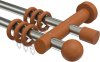 Vorschau Gardinenstange Edelstahl / Holz Kirschbaum lackiert 20 mm Ø 2-läufig TALENA - Luina