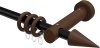 10201427-102919 Gardinenstange Metall / Holz 20 mm Ø TALENA - Siveo Schwarz / Nussbaum lackiert
