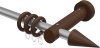 10201427-103319 Gardinenstange Metall / Holz 20 mm Ø TALENA - Siveo Silbergrau / Nussbaum lackiert
