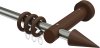 10201427-103919 Gardinenstange Metall / Holz 20 mm Ø TALENA - Siveo Edelstahl-Optik / Nussbaum lackiert
