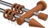 10201428-101222 Gardinenstange Metall / Holz 20 mm Ø 2-läufig TALENA - Siveo Chrom / Kirschbaum lackiert