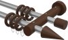 10201428-103319 Gardinenstange Metall / Holz 20 mm Ø 2-läufig TALENA - Siveo Silbergrau / Nussbaum lackiert