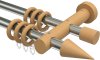 Vorschau Gardinenstange Edelstahl / Holz Buche lackiert 20 mm Ø 2-läufig TALENA - Siveo