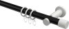 10203111-102932 Gardinenstange Metall 20 mm Ø PLATON - Santo Schwarz / Weiß