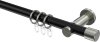 10203111-102939 Gardinenstange Metall 20 mm Ø PLATON - Santo Schwarz / Edelstahl-Optik