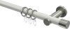 10203111-103239 Gardinenstange Metall 20 mm Ø PLATON - Santo Weiß / Edelstahl-Optik
