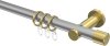 10203111-XX3338 Gardinenstange Metall 20 mm Ø PLATON - Santo Silbergrau / Messing-Optik