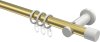 10203111-XX3832 Gardinenstange Metall 20 mm Ø PLATON - Santo Messing-Optik / Weiß