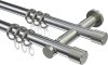 10203112-XX1239 Gardinenstange Metall 20 mm Ø 2-läufig PLATON - Santo Chrom / Edelstahl-Optik