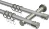 10203112-XX3339 Gardinenstange Metall 20 mm Ø 2-läufig PLATON - Santo Silbergrau / Edelstahl-Optik