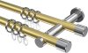 10203112-XX3812 Gardinenstange Metall 20 mm Ø 2-läufig PLATON - Santo Messing-Optik / Chrom